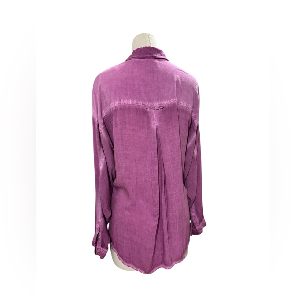 Pilcro Anthropologie Relaxed Button Down Shirt in Faded Mulberry Size Medium - Picture 5 of 8